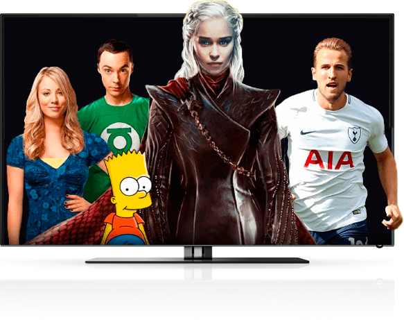 Téléviseur avec les personnages des séries cultes du moments